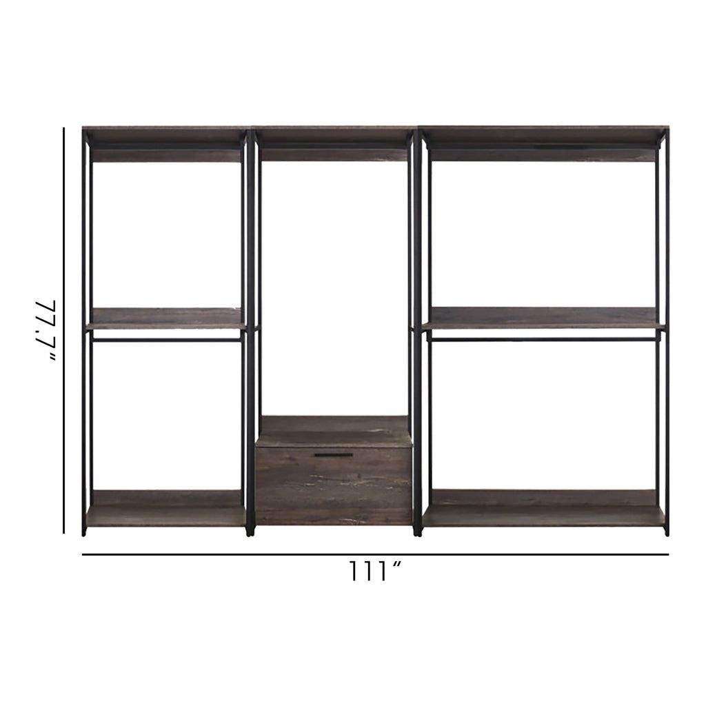 Monica - Wood Walk In Closet System & Modular Design Melamine - Rustic