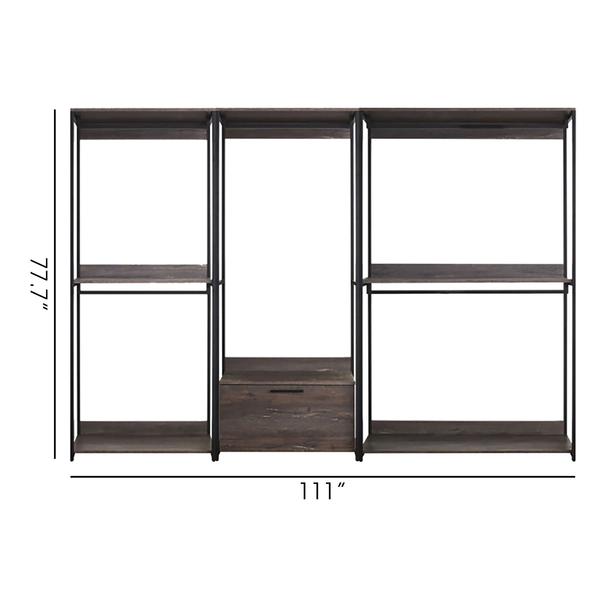 Monica - Wood Walk In Closet System & Modular Design Melamine - Rustic