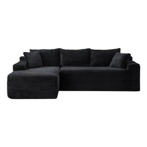 Cloud Modular Sectional Sofa Couch With L-Shape Chaise, Upholstered Couches For Living Room - Black