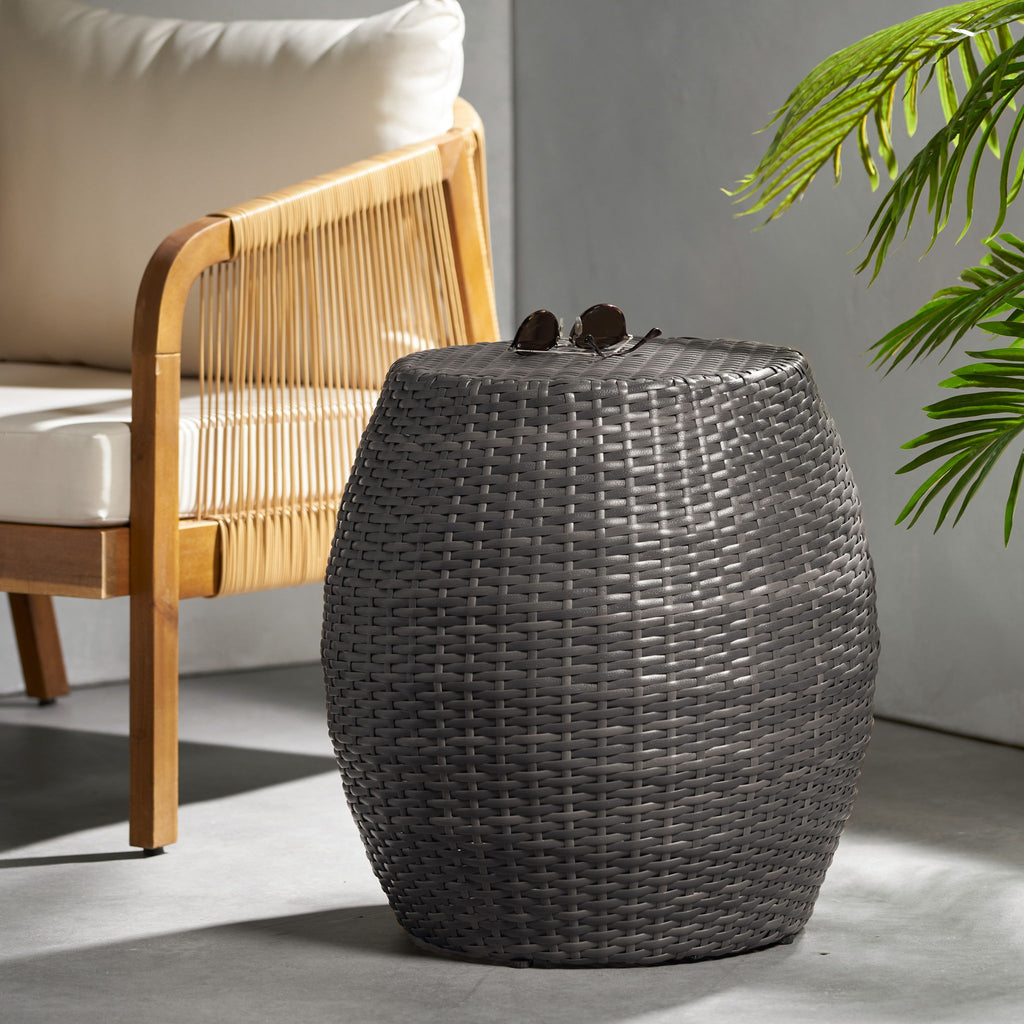 Outdoor Wicker Patio Side Table