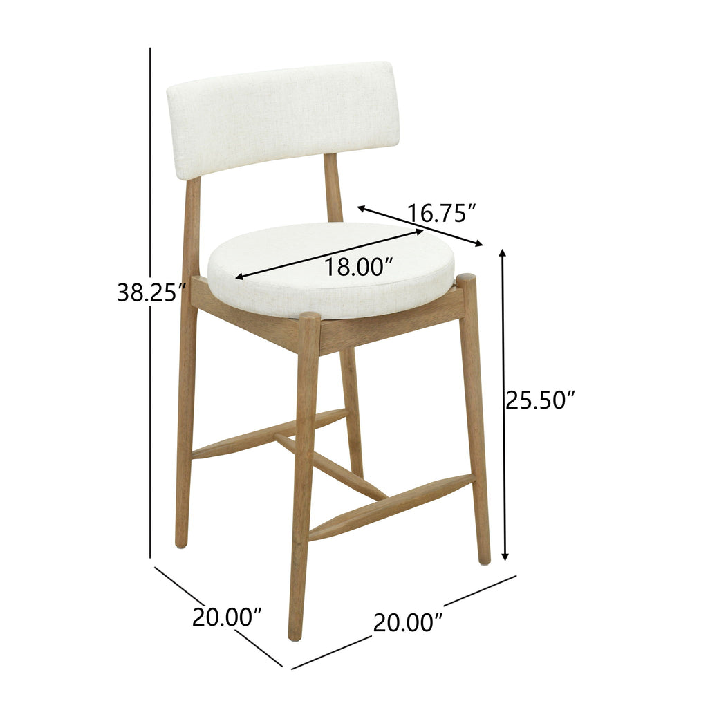 Mid Century Modern Counter Stools, Fabric Upholstered Chairs