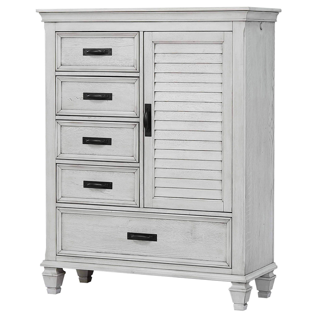 Lockeford - 5 Drawer Door Chest - White