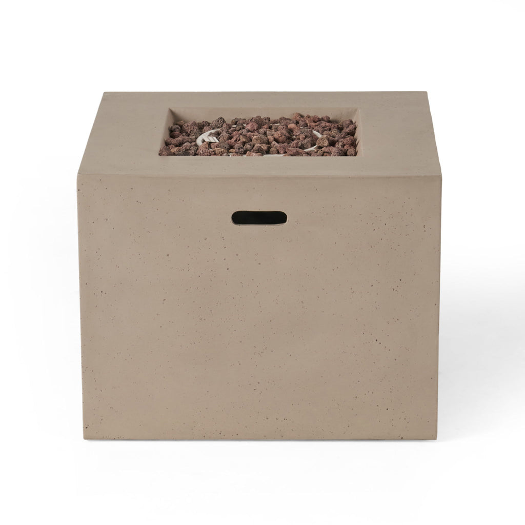 Outdoor Patio Square Gas Burning Concrete Fire Pit 40,000 Btu