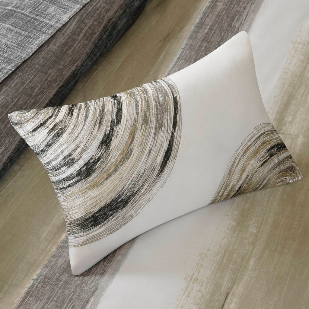 Saben - Queen Complete Comforter And Sheet Set - Taupe