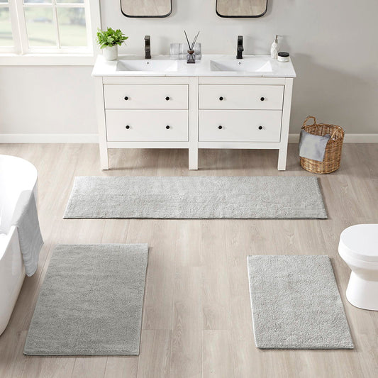 Plume - 4' x 6' Feather Touch Reversible Bath Rug - Grey