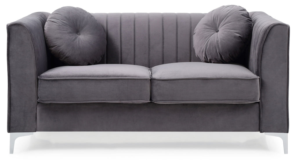 Glam Styled Micro Suede Velvet Loveseat