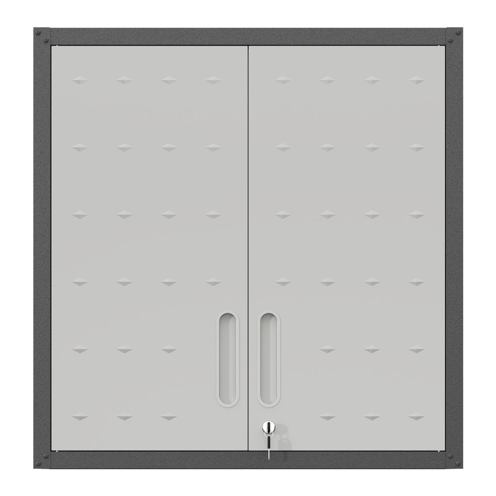 Metal Wall Mounted Tool Storage Cabinet With 2 Locking Doors, Adjustable Shelf, And Drawer
