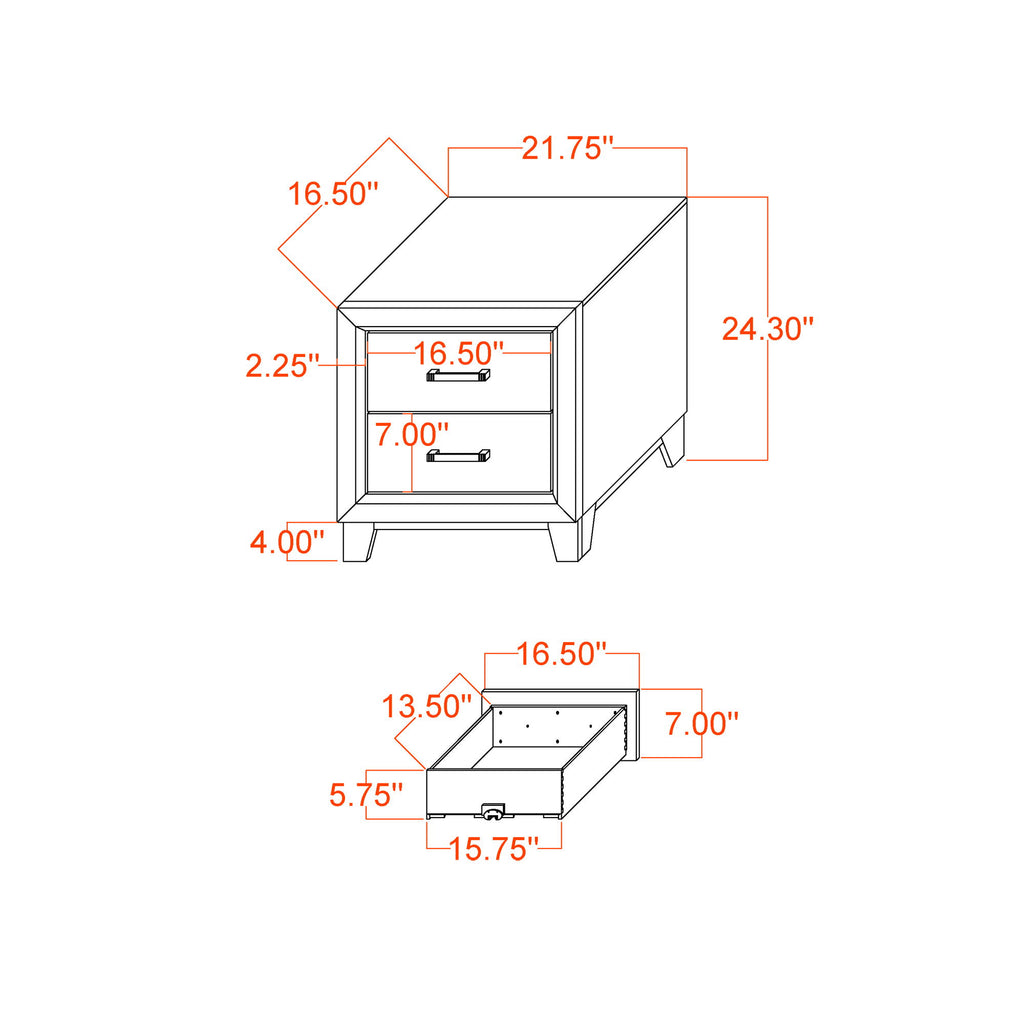 Soluto - Nightstand - Gray / Black