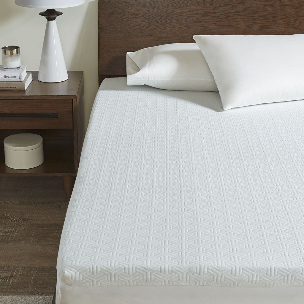 Twin Memory Foam Mattress Topper - White