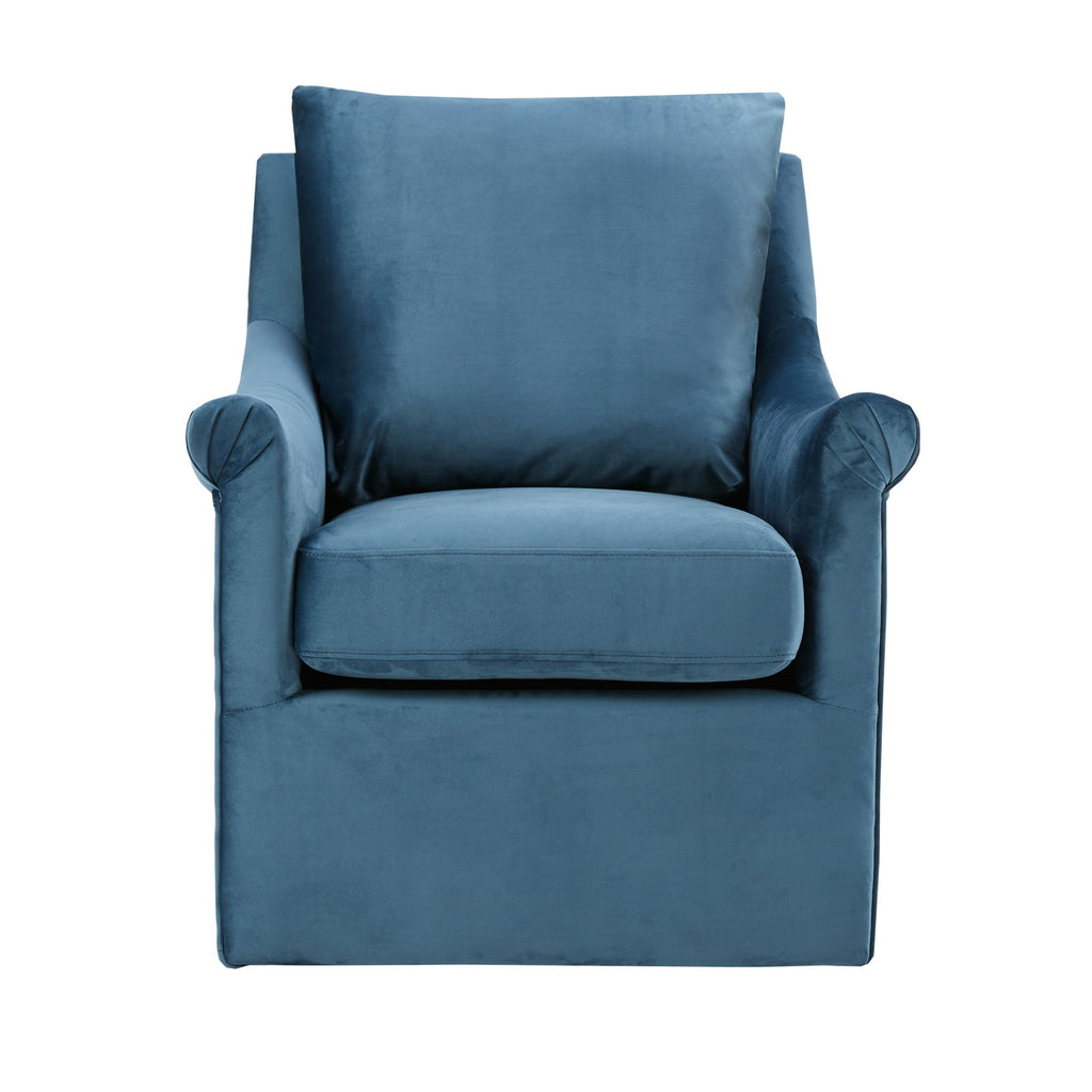 Deanna - Upholstered Swivel Accent Chair - Blue