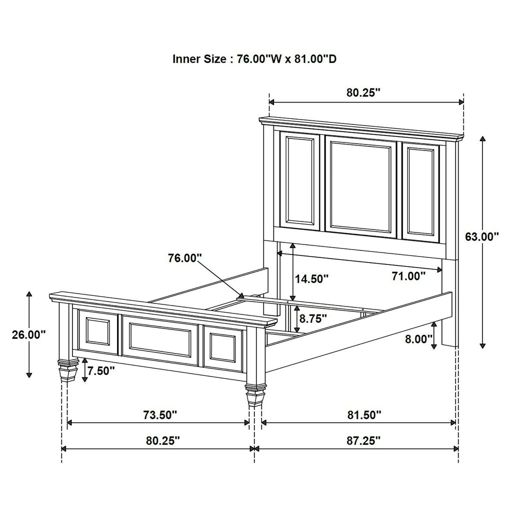 Dennis - 4 Piece Eastern King Bedroom Set - Cream White