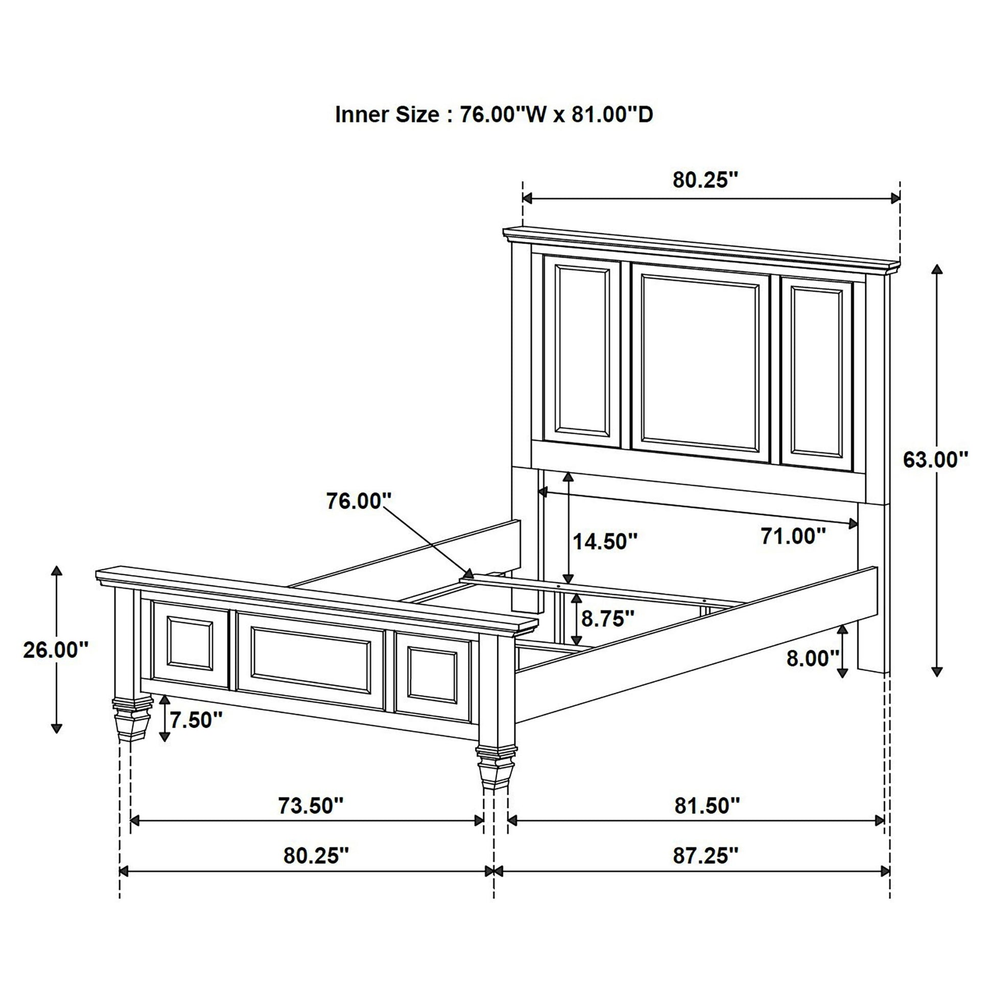 Dennis - 4 Piece Eastern King Bedroom Set - Cream White