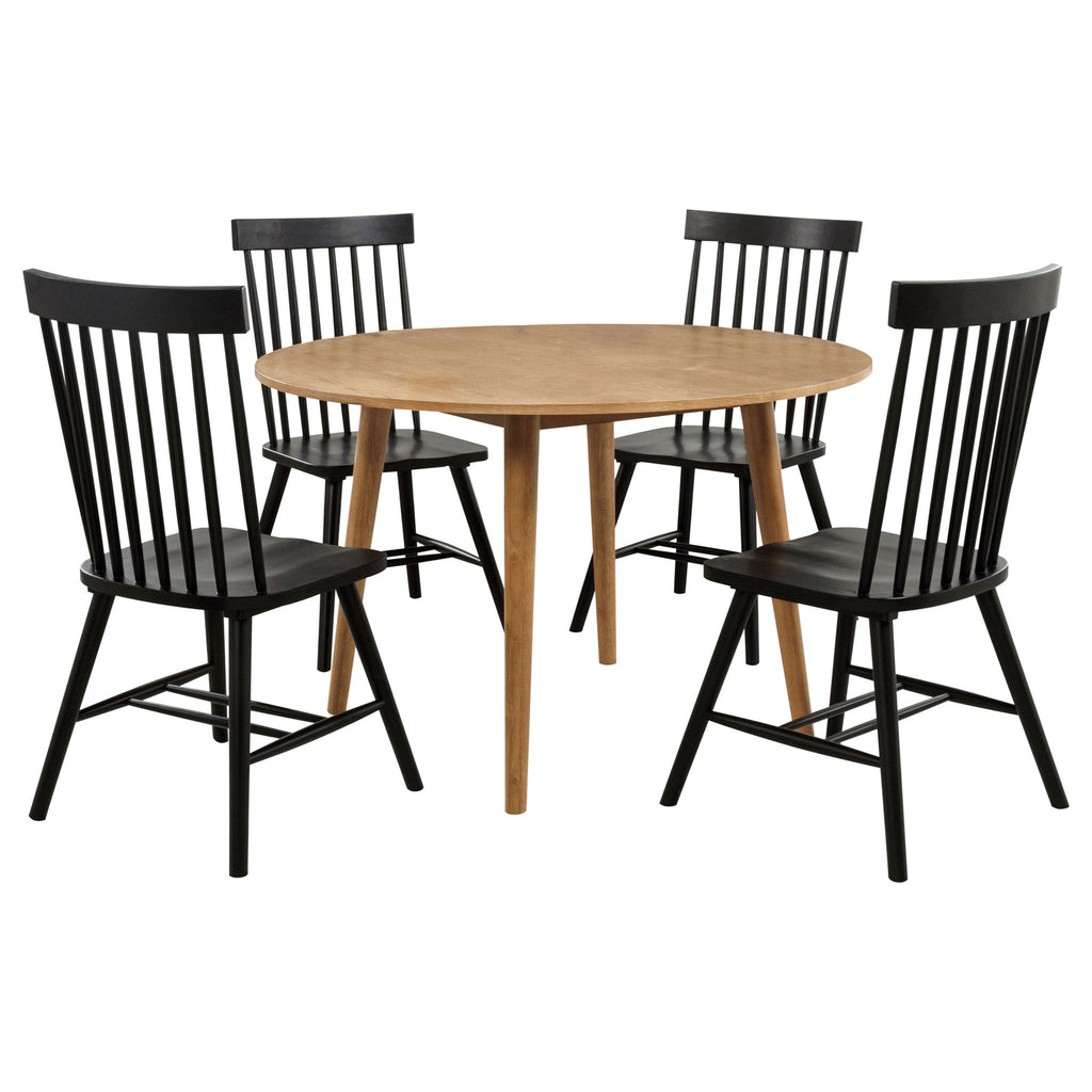 Finley - 5 Piece Dining Set With Round Table And Spindle Back Chairs