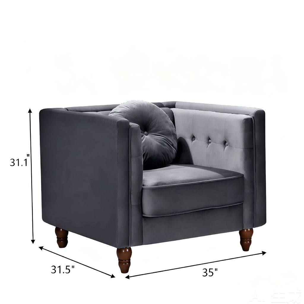 Chesterfield Accent Tufted Square Arm Side Chair