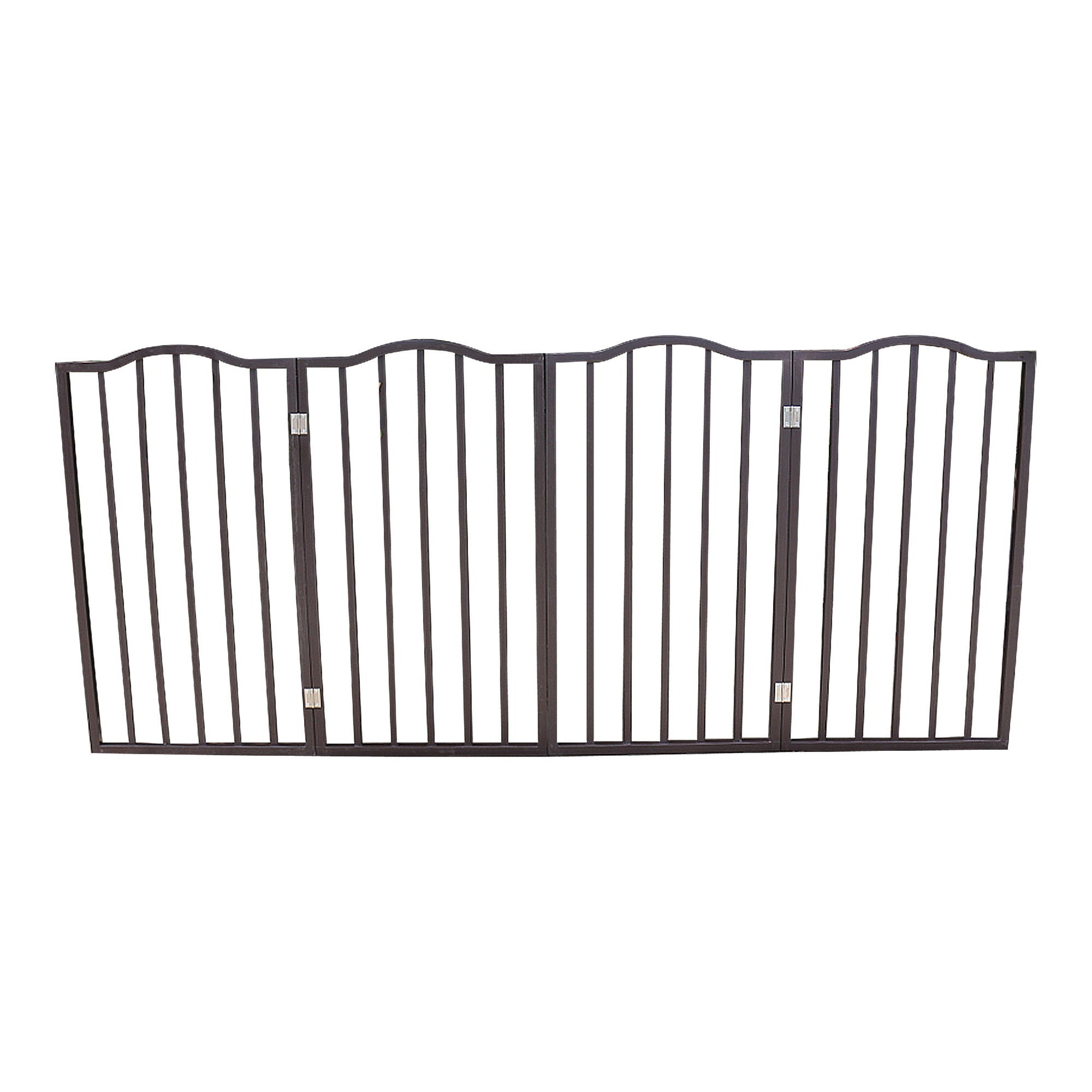 Pet Gate Dog Gate For Doorways, Stairs Or House Freestanding Folding - Dark Brown
