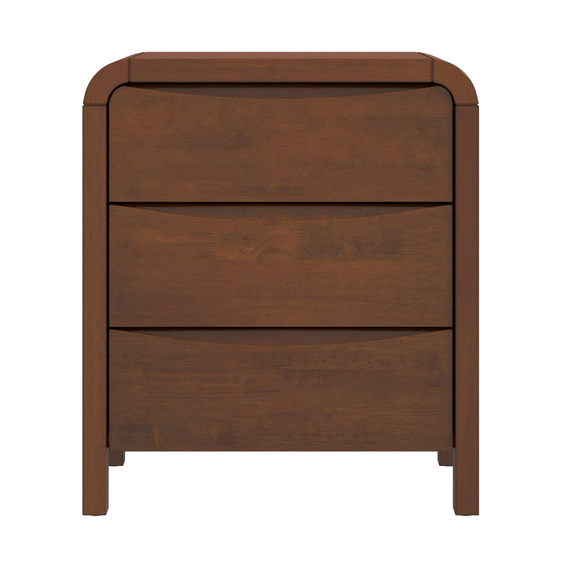 Lionel - Nightstand 3 Drawer Bed Side Table - Brown
