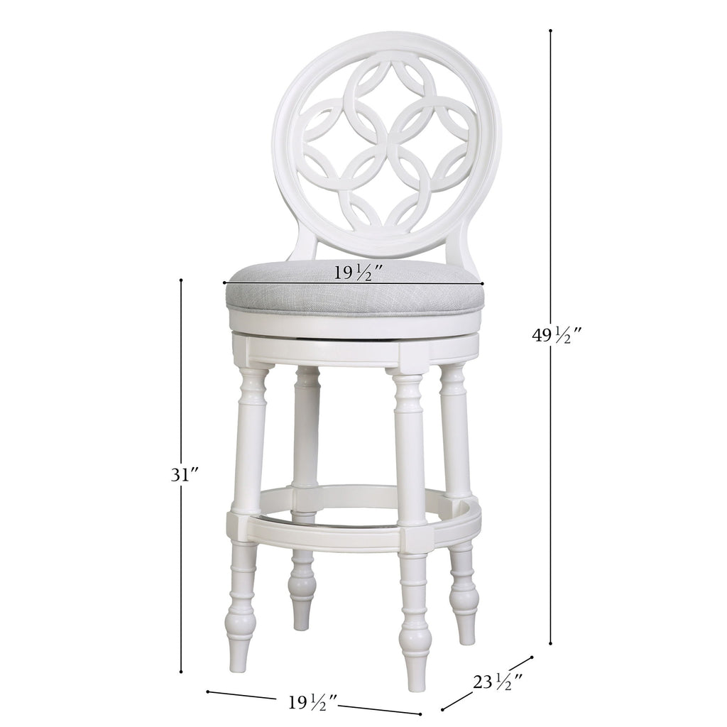 Stool With Back And Swivel Upholstered Seat