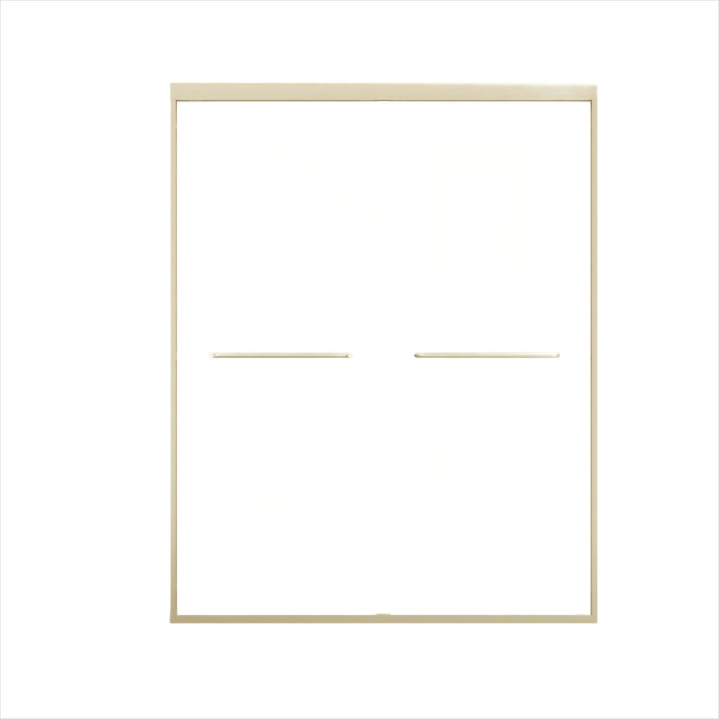 Double Sliding Shower Door, Semi-Frameless Bypass Bathroom Sliding Door With 1/4" (6 Mm) Tempered Glass For Walk-In Shower