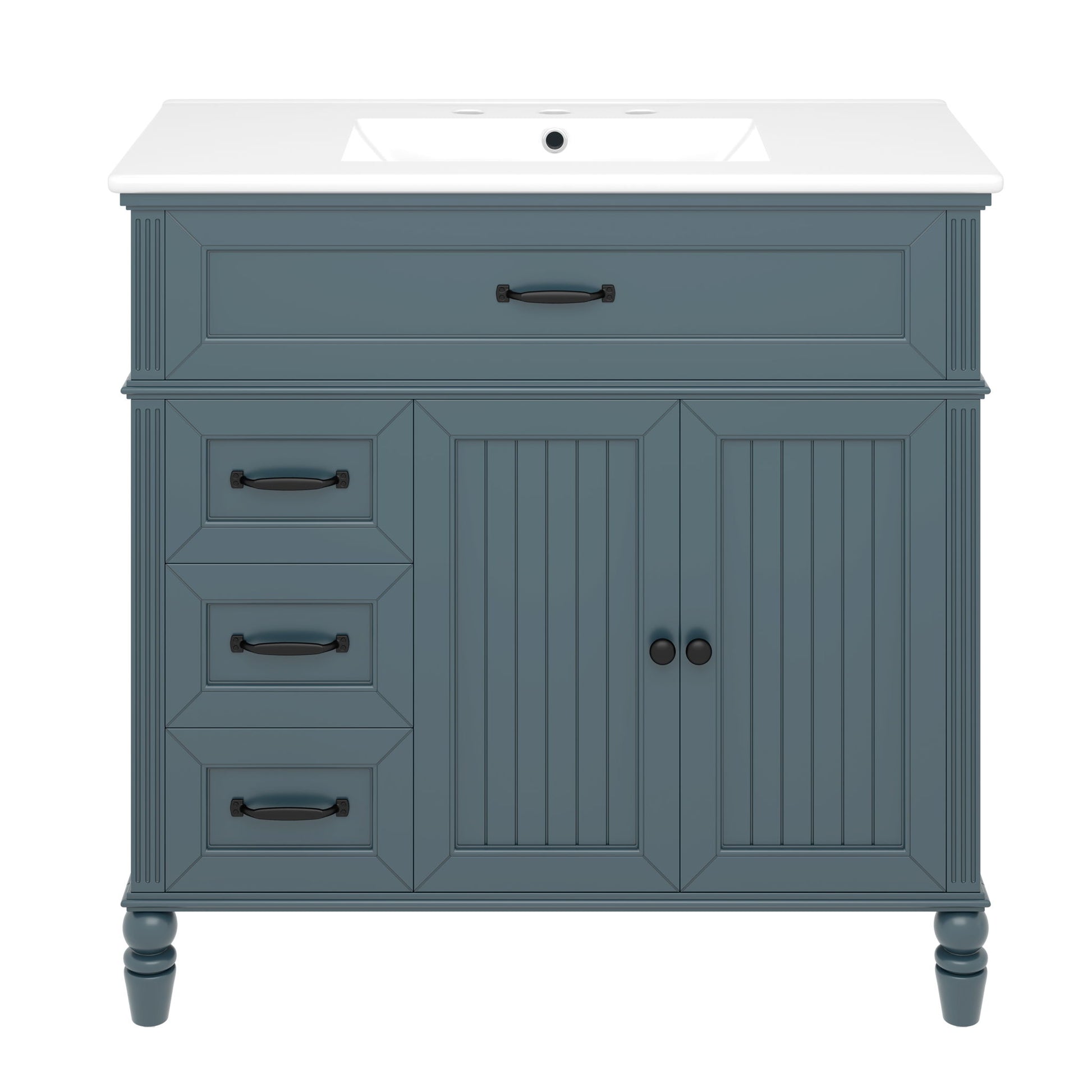 Bathroom Vanity With Sink, Freestanding Cabinet & Drawers