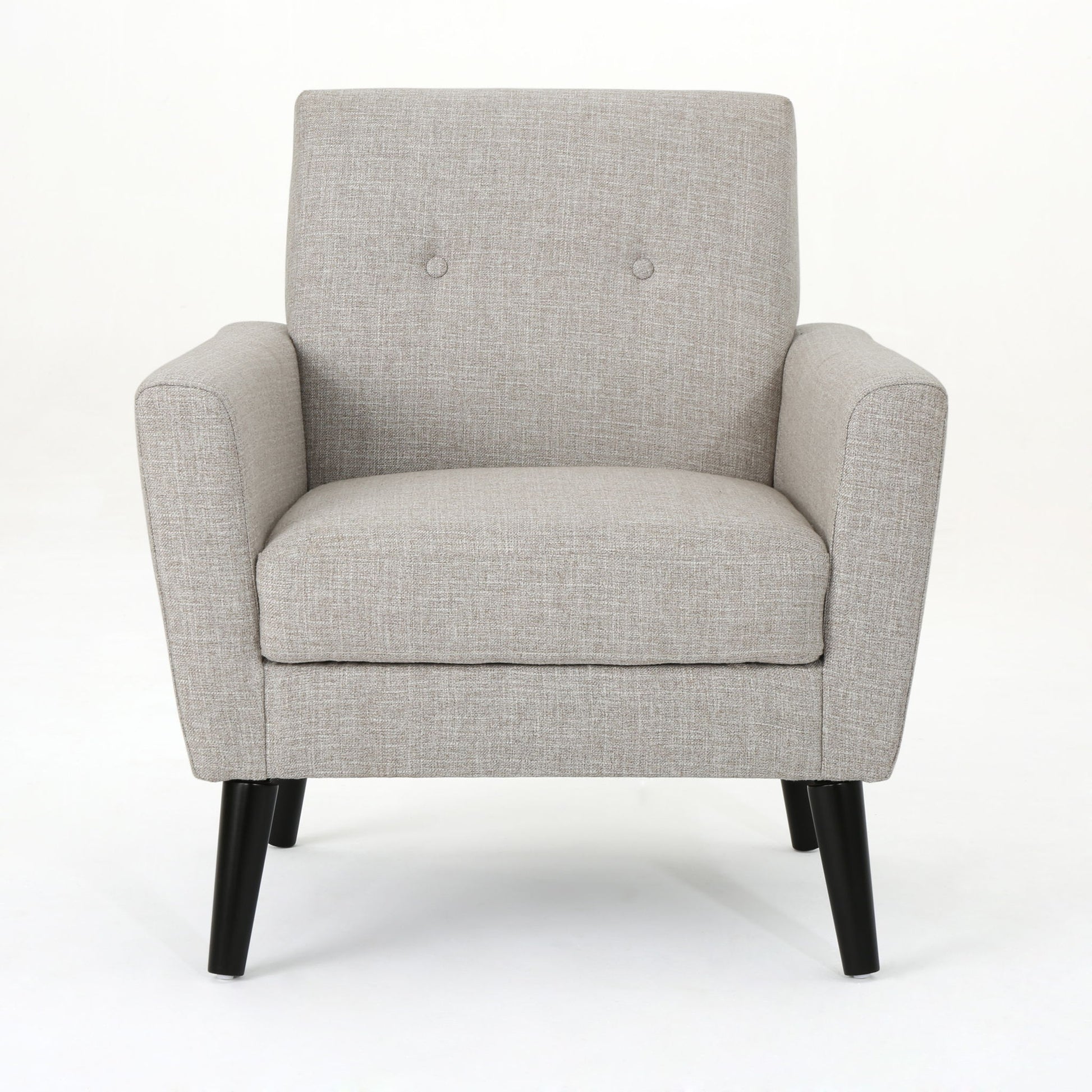 Contemporary Club Chair With Nailhead Trim Fabric And Birch Wood Legs