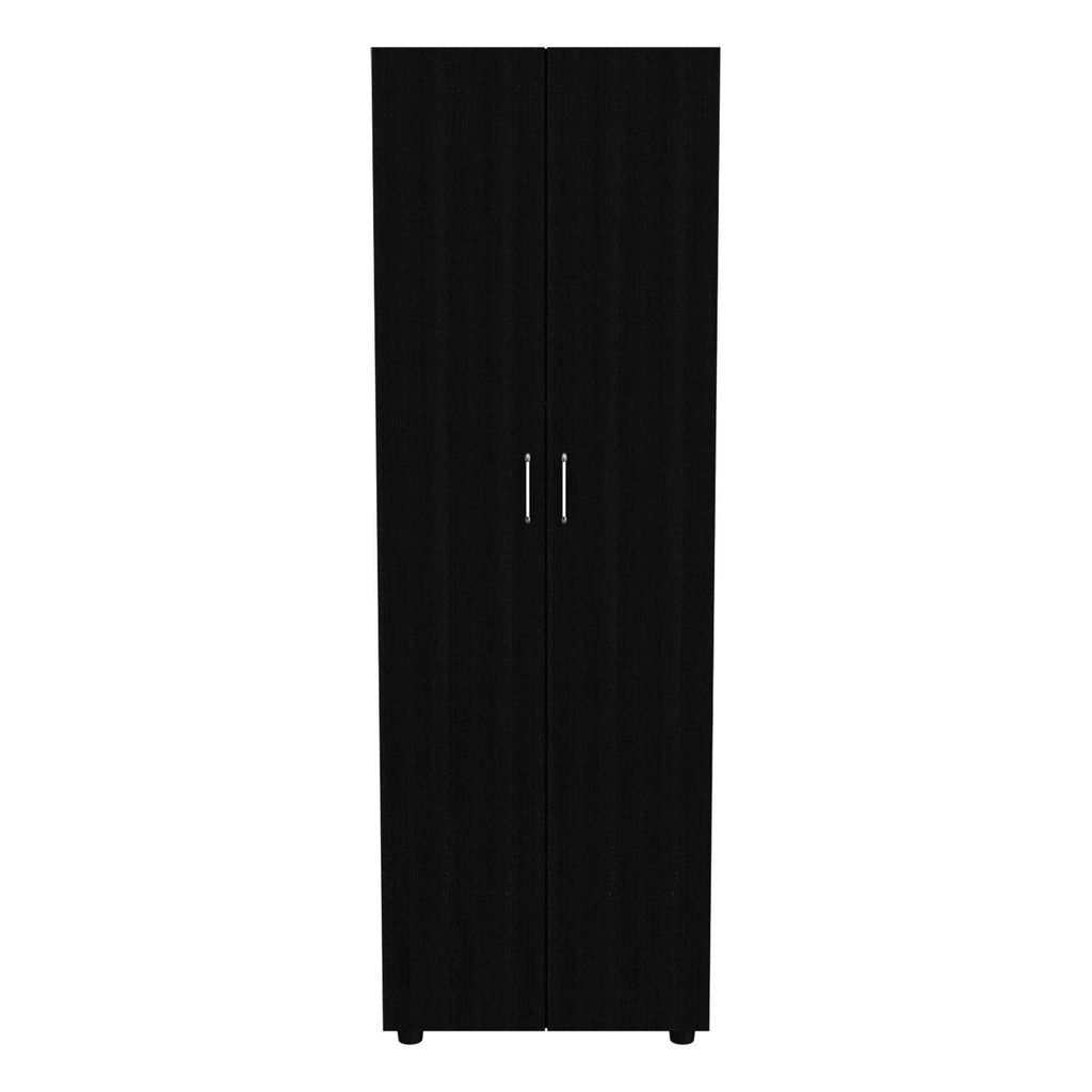 Armoire Organiser, Two Shelves, Rod, Double Door Cabinet Armoire