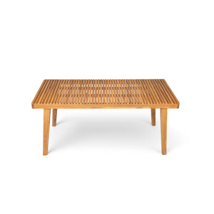 Outdoor Dining Table With Slatted Top, Ideal For Patio