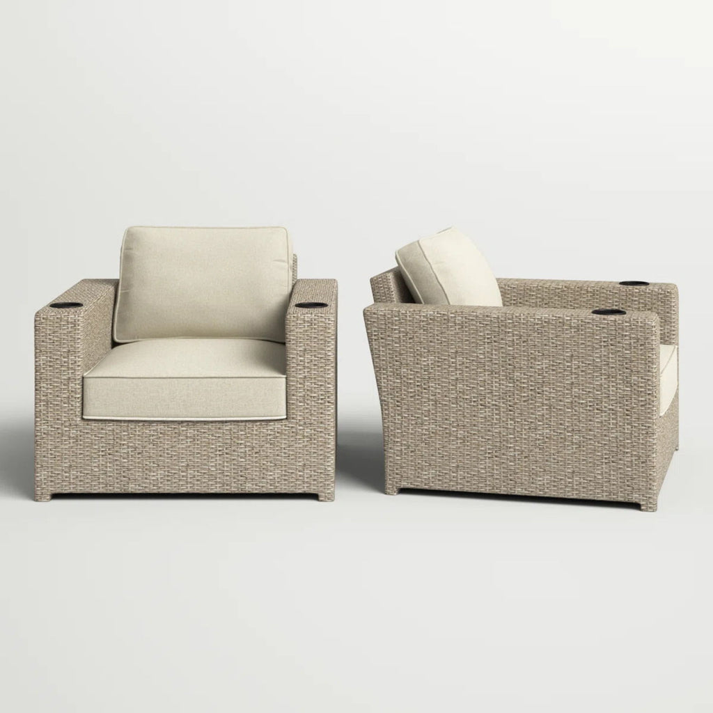 Outdoor Lounge Chairs With Cushions, Weather Resistant - Gray Mix