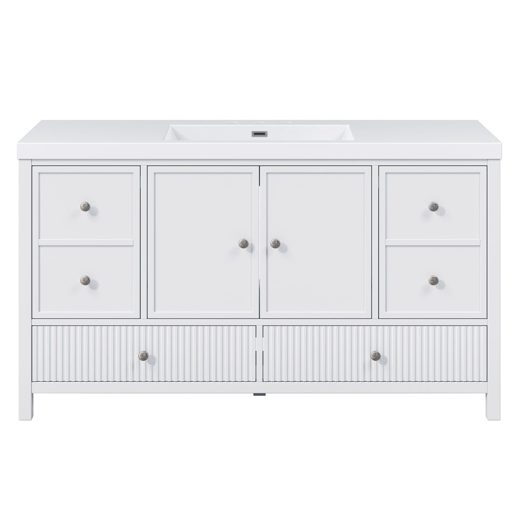 Bathroom Vanity With Separate Sink, Soft Close Doors And 4 Drawers