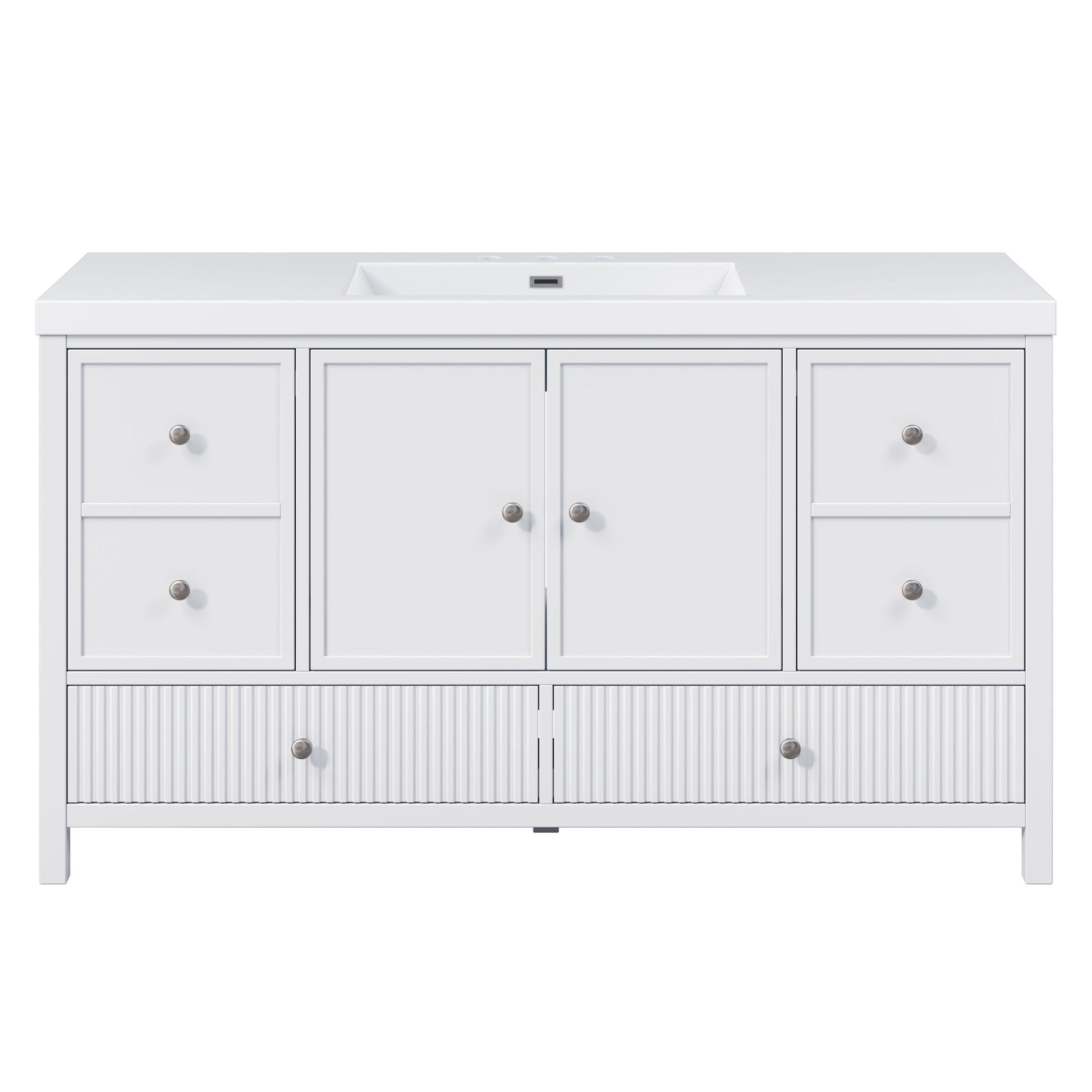 Bathroom Vanity With Separate Sink, Soft Close Doors And 4 Drawers