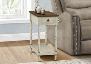 Accent End Table, 2 Tier, Storage Drawer, Traditional Stylish Design