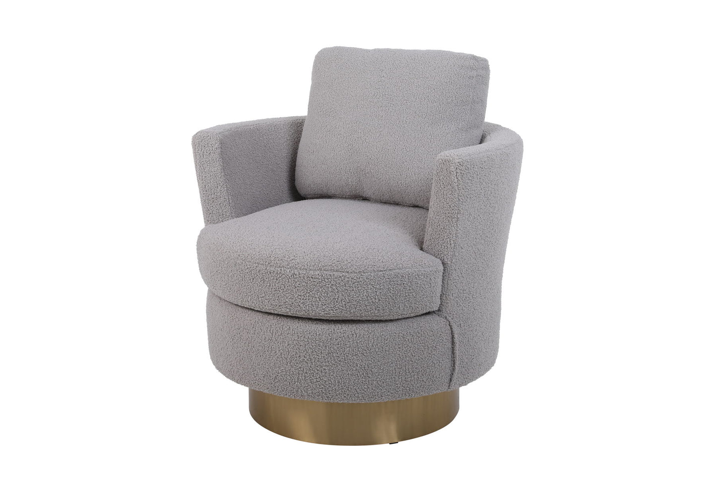 Barrel Chair, Swivel Accent Chairs Armchair For Living Room, Reading Chairs For Bedroom Comfy, Round Barrel Chairs With Gold Stainless Steel Base