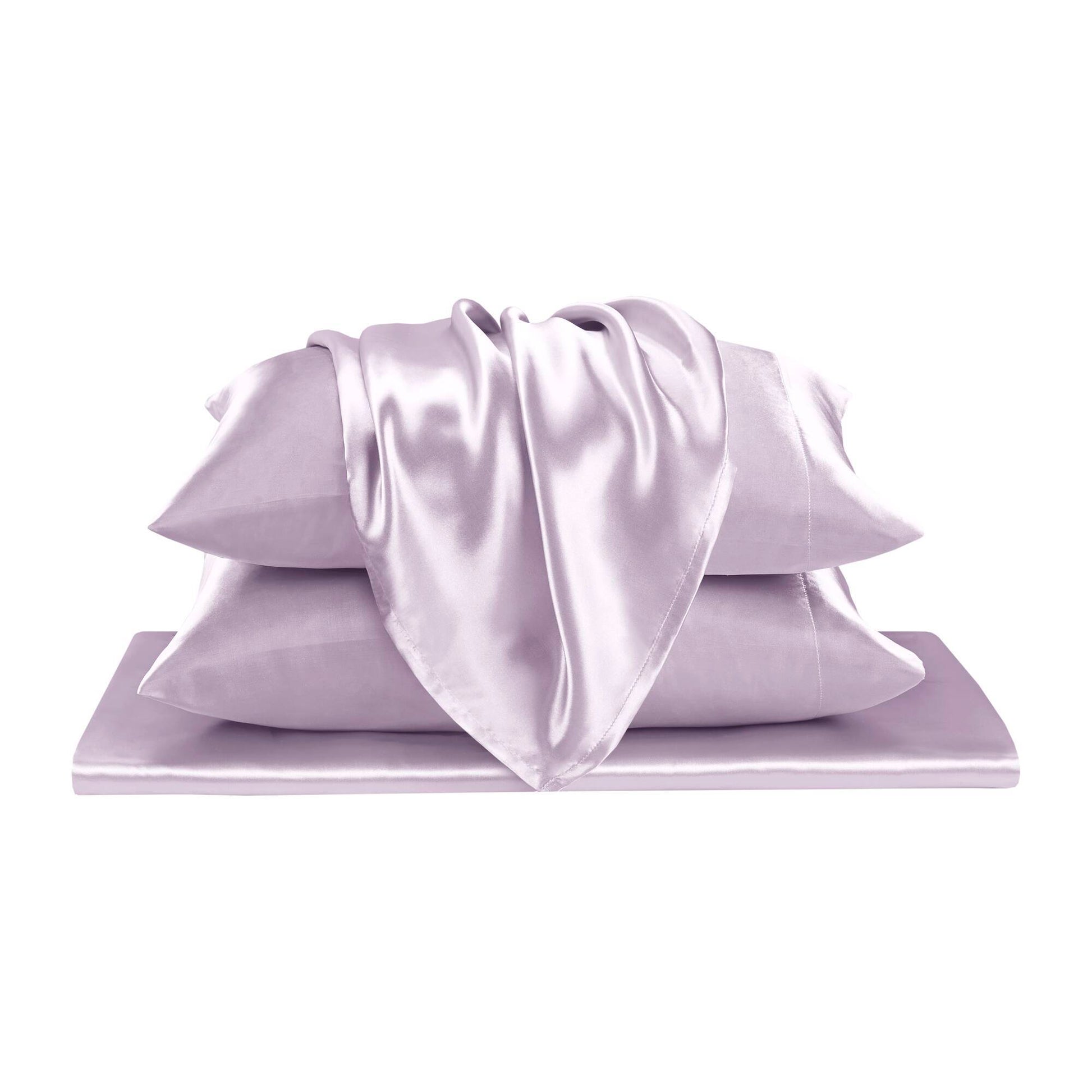 Satin - 6 Piece Queen Luxury Sheet Set - Lilac