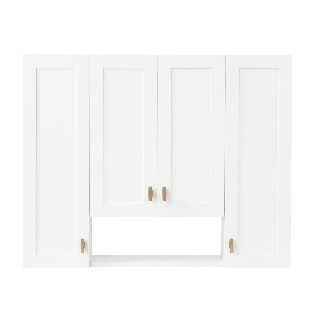 30" Bathroom Cabinet With 5 Adjustable Shelves, Wall Mounted Medicine Cabinet - White