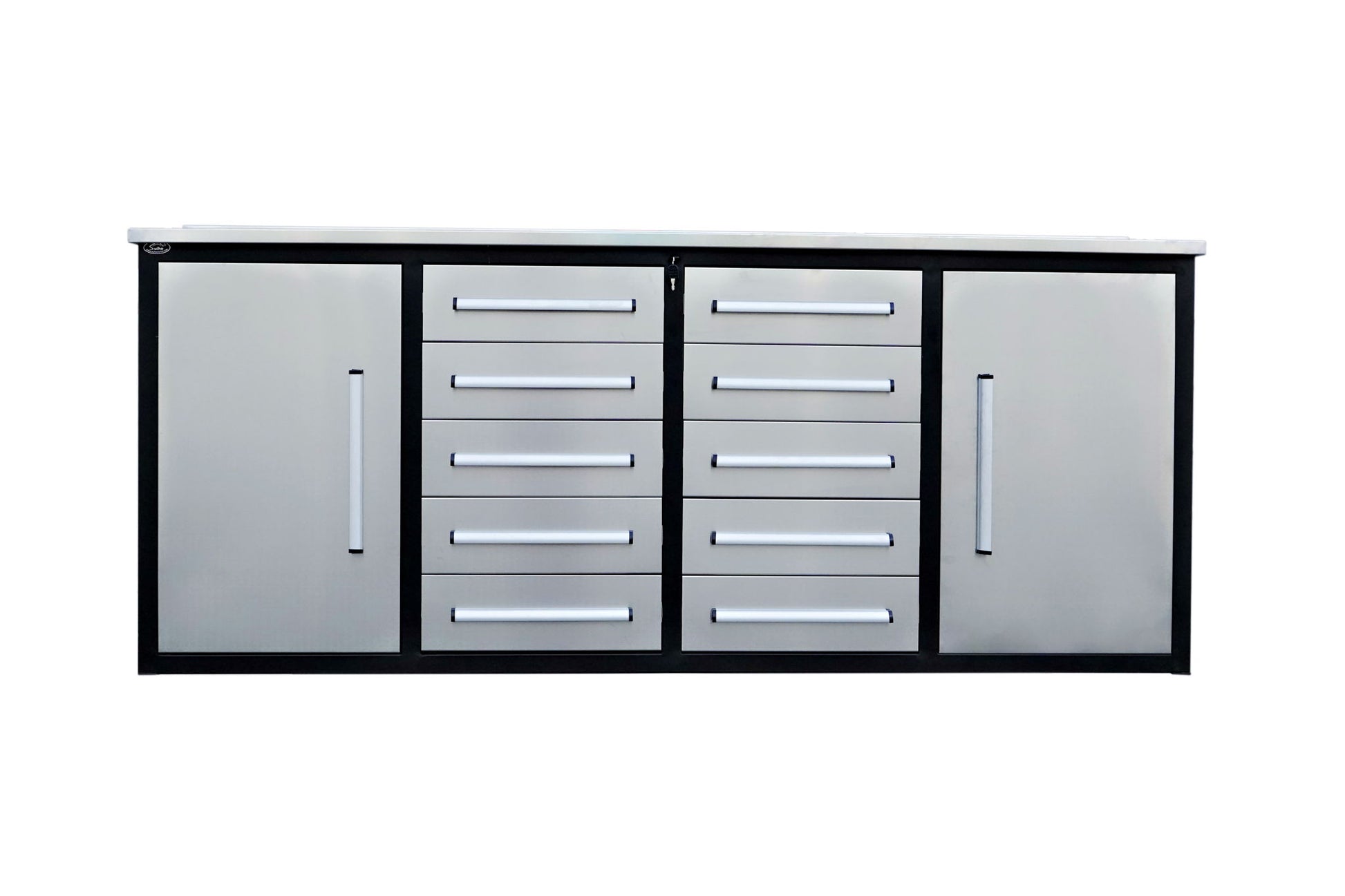 Storage Cabinets With Workbench (With 10 Drawers And 2 Cabinets)