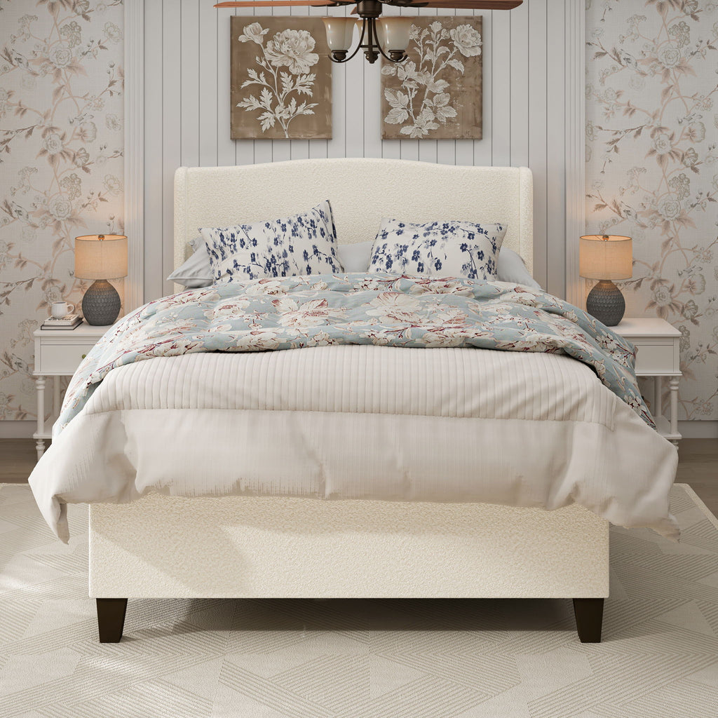Platform Bed Frame With Tall Headboard And High Footboard