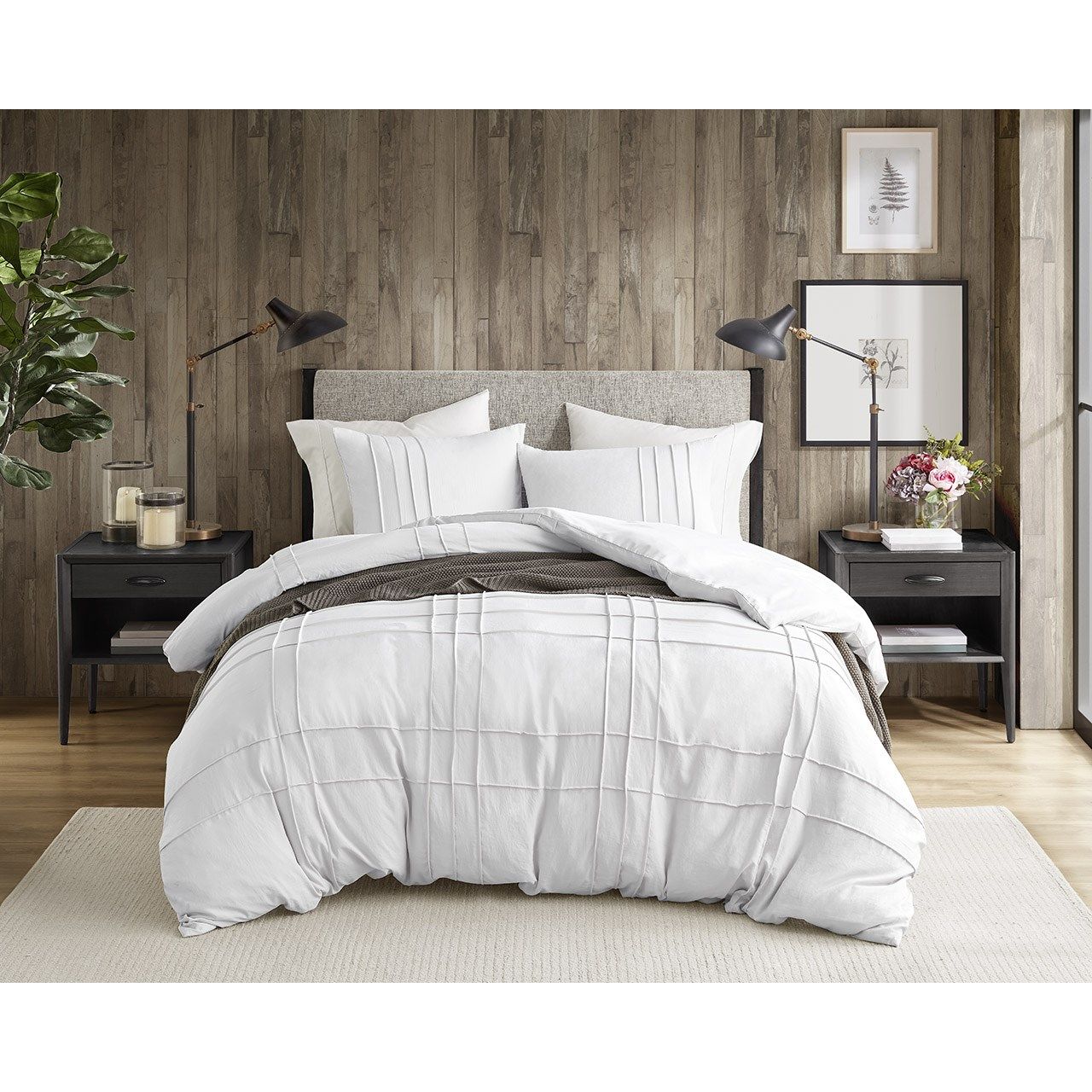 Porter - Twin/Twin Long Soft Washed Pleated Duvet Cover Set - White