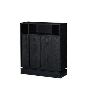 Fluted Sideboard Buffet Cabinet With 2 Doors And Adjustable Shelf, Storage Cabinet For Entryway
