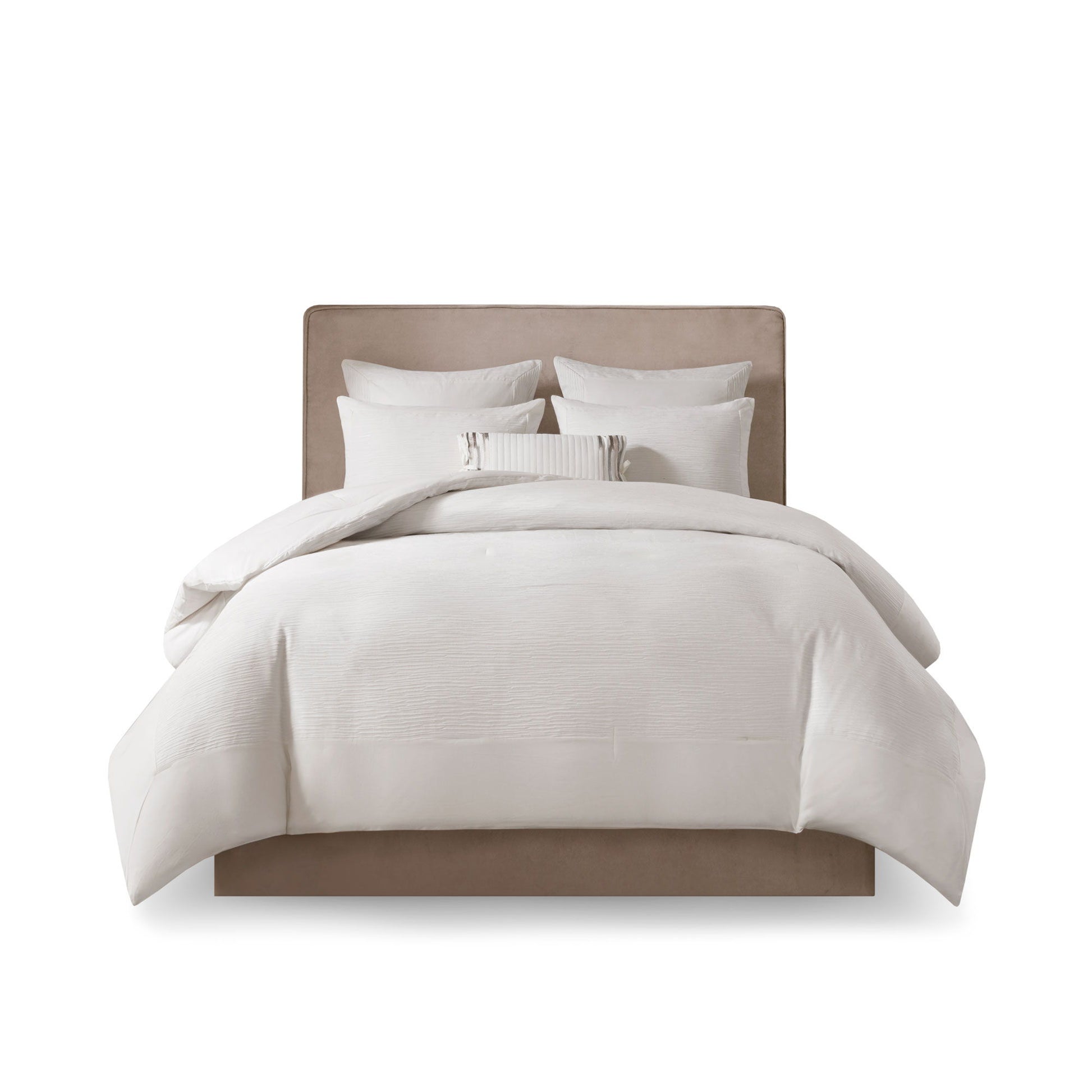 Hanae - Blend Yarn Dyed 3 Piece Comforter Set - White