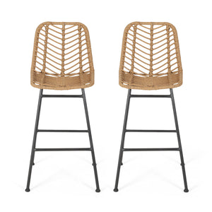 Sawtelle - Outdoor Wicker Barstools (Set of 2)