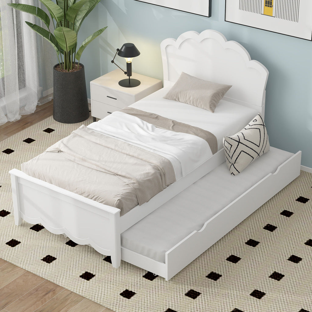 Platform Bed With Headboard And Trundle