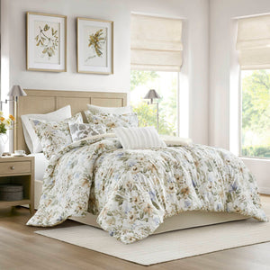 Herbal - Queen 6 Piece Print Oversized Comforter Set - Multi