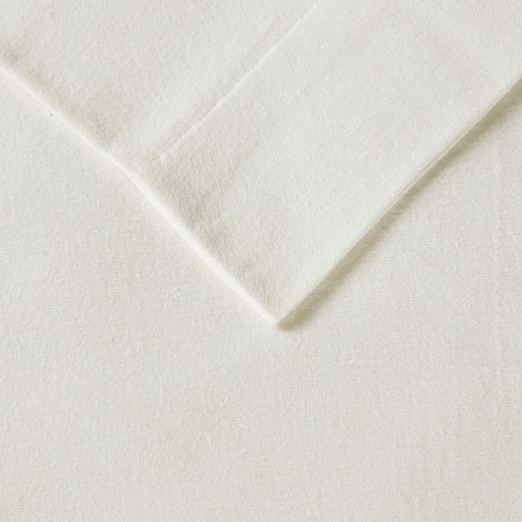 Cozy Flannel - King Sheet Set - Ivory Solid