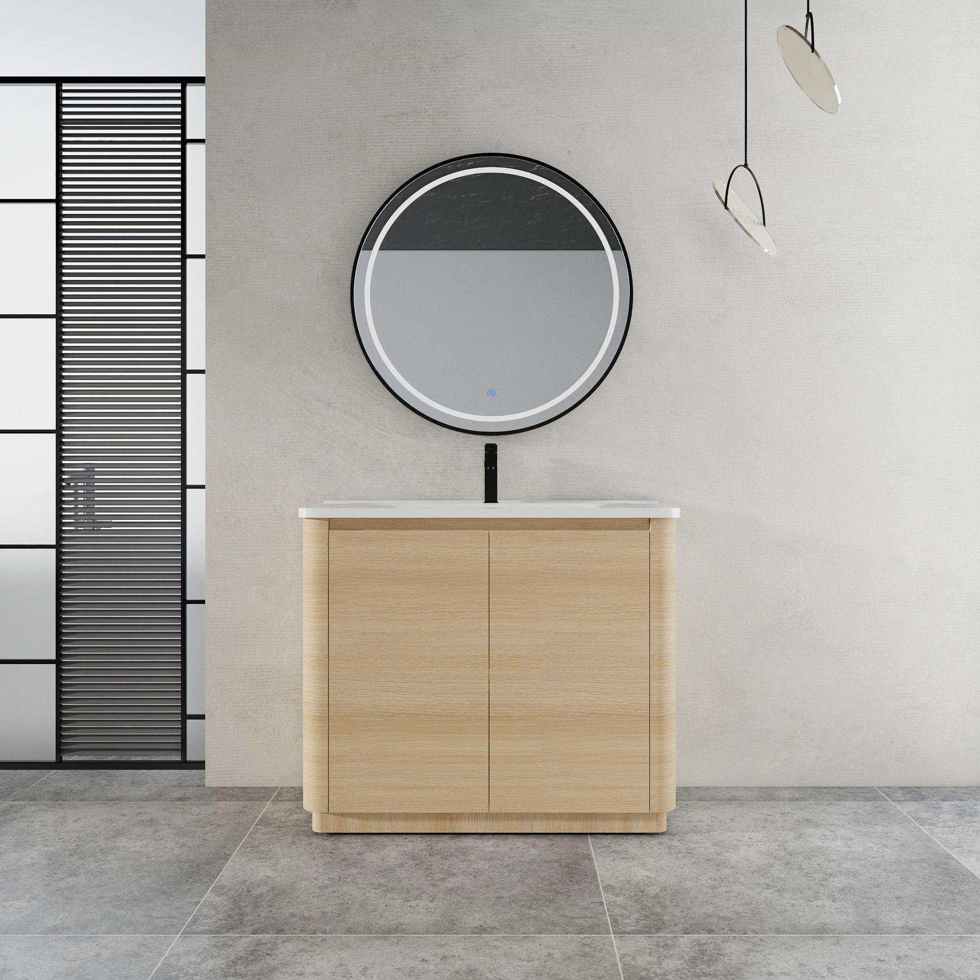 Freestanding Bathroom Vanity With Sink & 2 Soft Close Doors