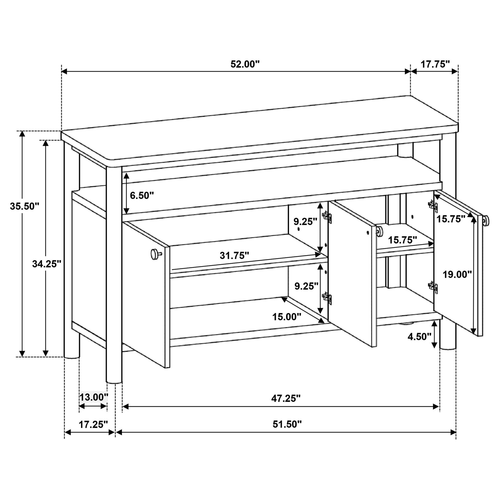 Graham - Sideboard With Open Shelf - Walnut