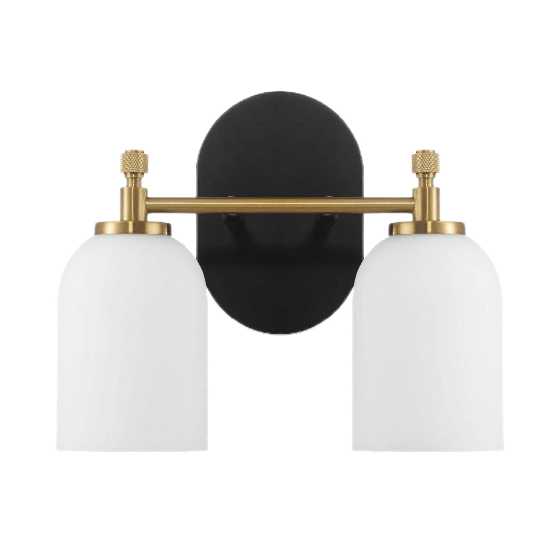 Vortex - 2 Lights Vanity In Style For Over Bathroom Mirror Wall Sconce - Black / Gold / White