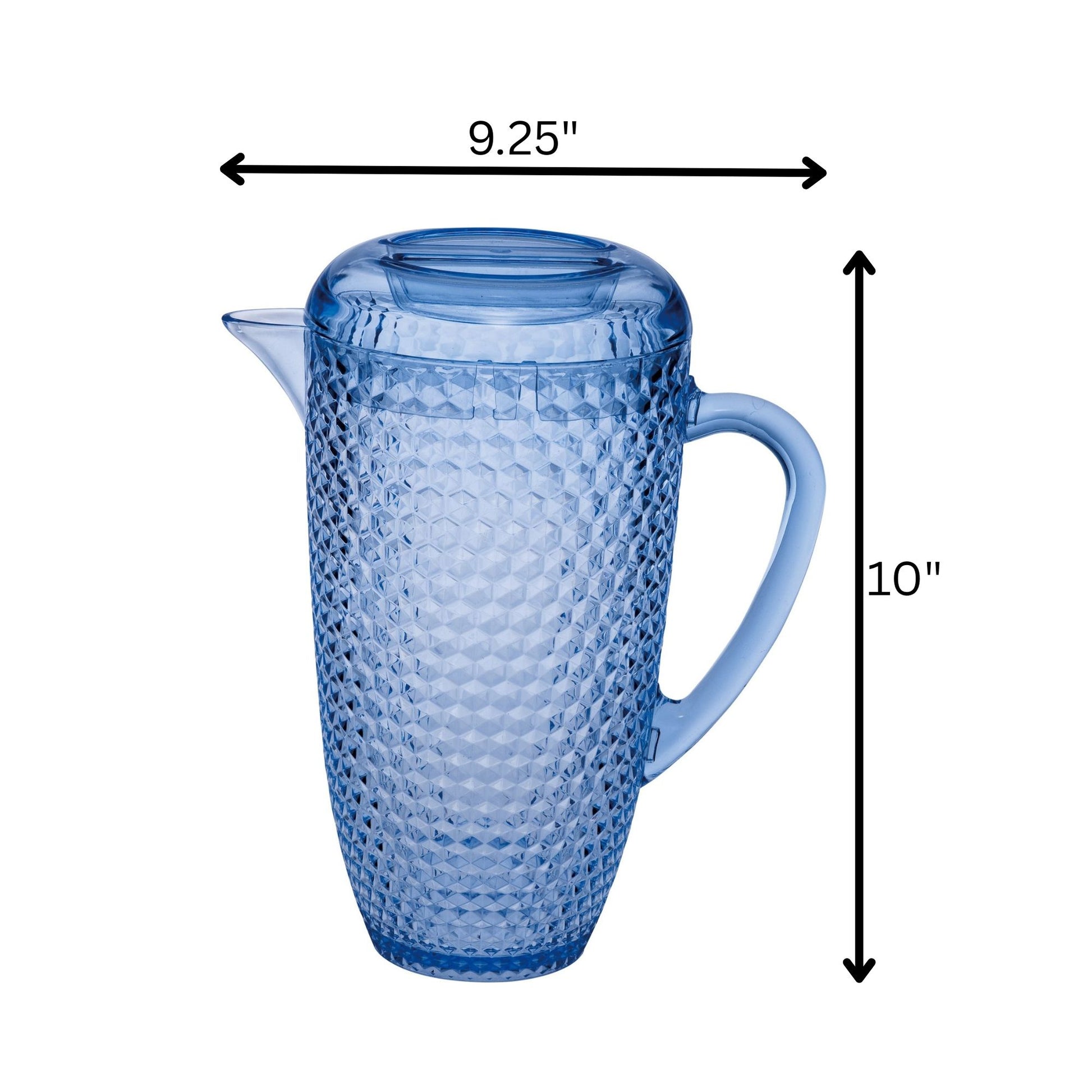 Diamond Cut Unbreakable Plastic Water Pitcher With Lid