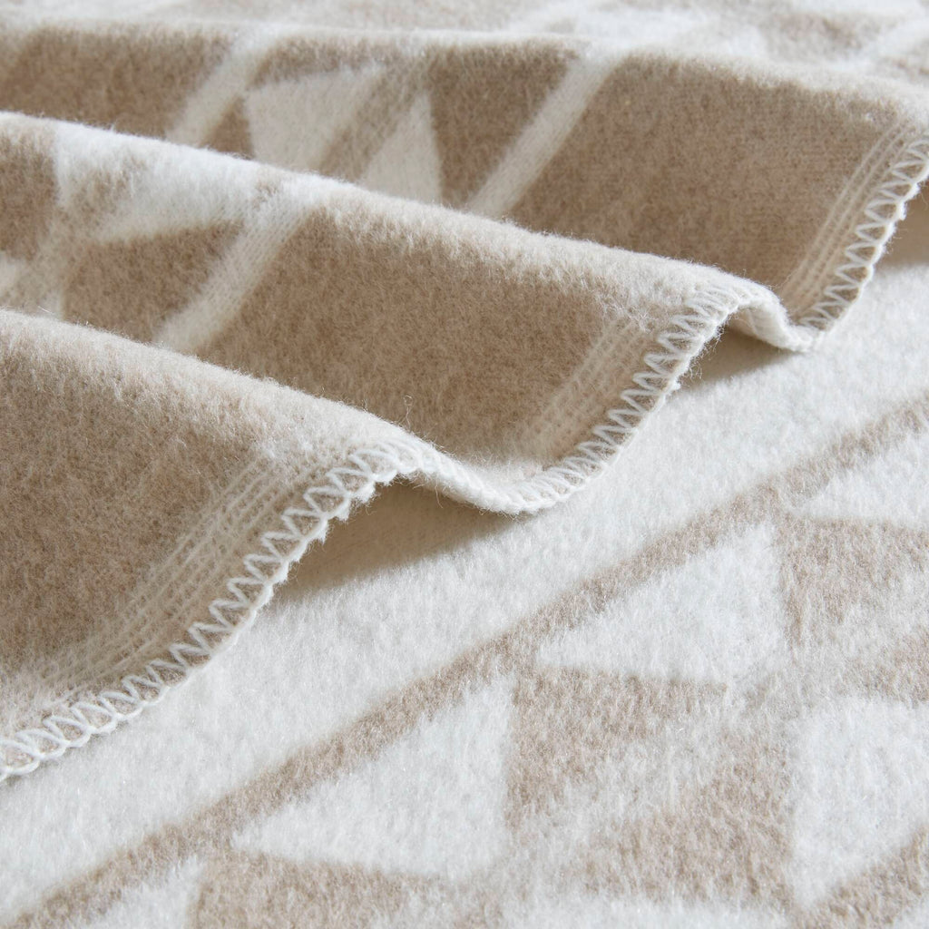 Alberta - Cotton Blend Blanket - Ivory Stripe