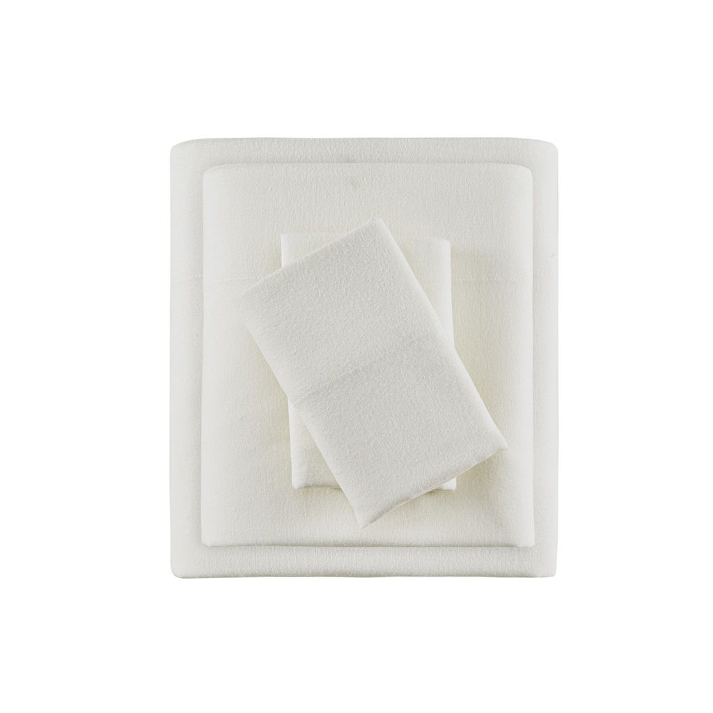 Cozy Flannel - Twin Sheet Set - Ivory Solid