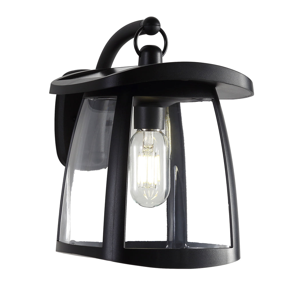 Waterproof Solar Wall Lanterns With 2 Solar Panels, 4 Lighting Modes, Outdoor Hanging Lights - Black