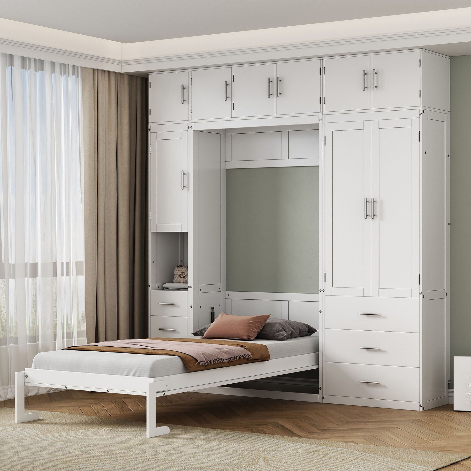 Murphy Bed With Lockers And Wardrobes